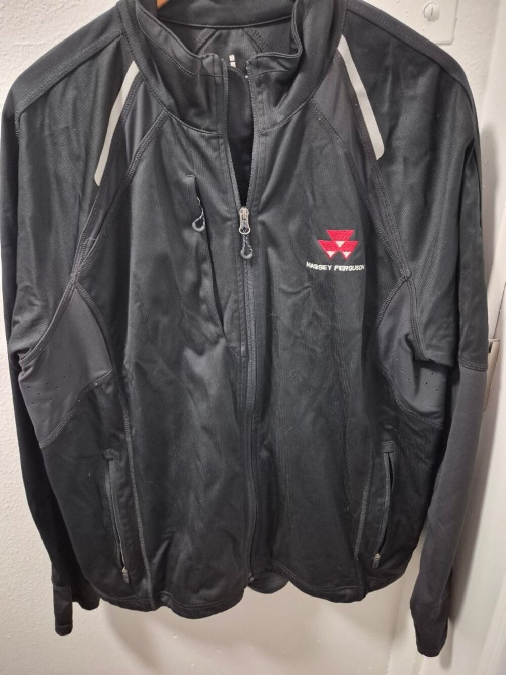 Massey Ferguson Mens Elevate Sport FullZip Jacket Black L Lightweight Breathable